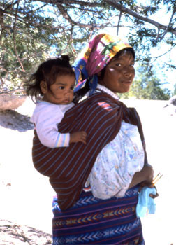 Tarahumara woman with baby in Mexico's Copper Canyon